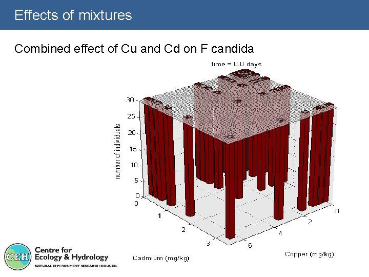 Effects of mixtures Combined effect of Cu and Cd on F candida 