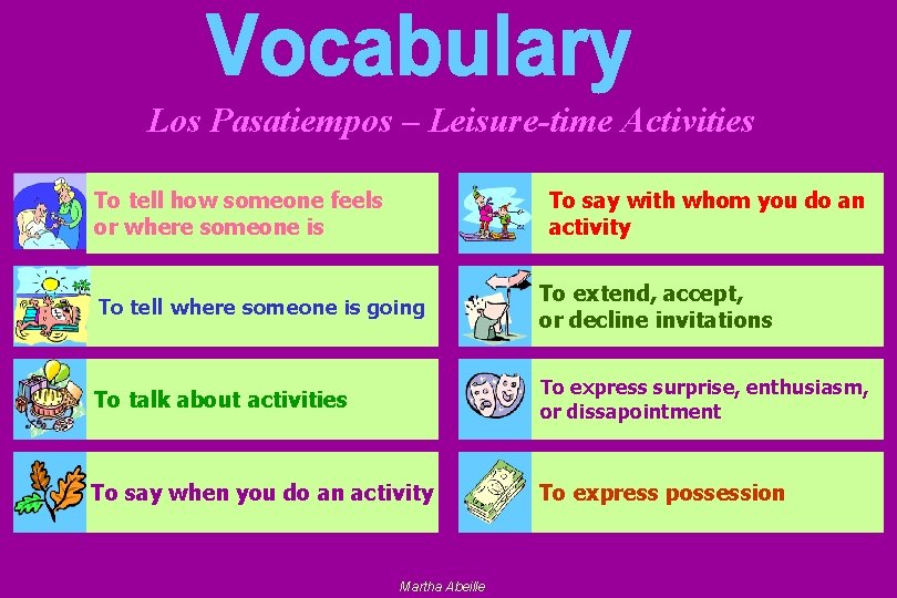 Los Pasatiempos – Leisure-time Activities To tell how someone feels or where someone is