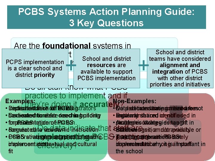 PCBS Systems Action Planning Guide: 3 Key Questions Are the foundational systems in place