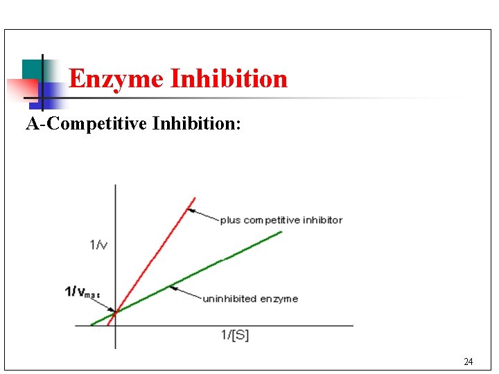 Enzyme Inhibition A-Competitive Inhibition: 24 