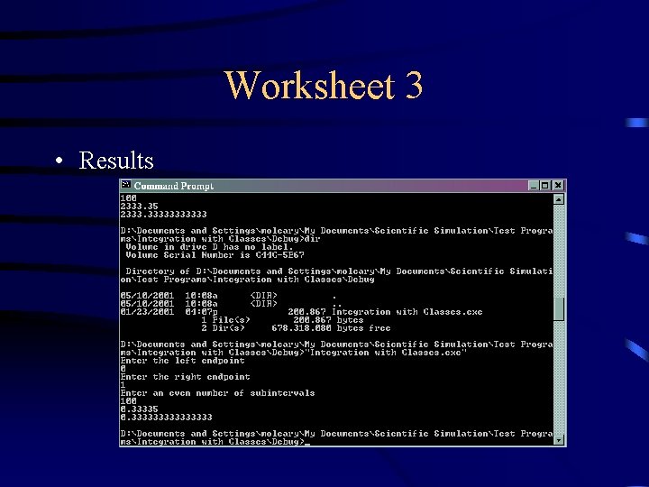 Worksheet 3 • Results 