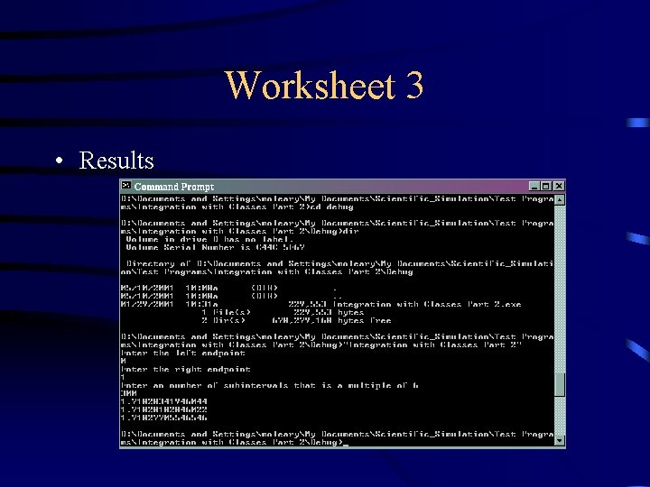 Worksheet 3 • Results 