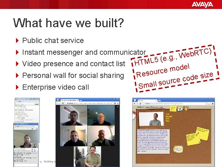 What have we built? 4 Public chat service C) 4 Instant messenger and communicator