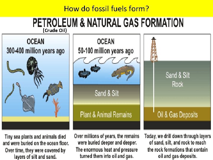 How do fossil fuels form? (Crude Oil) 