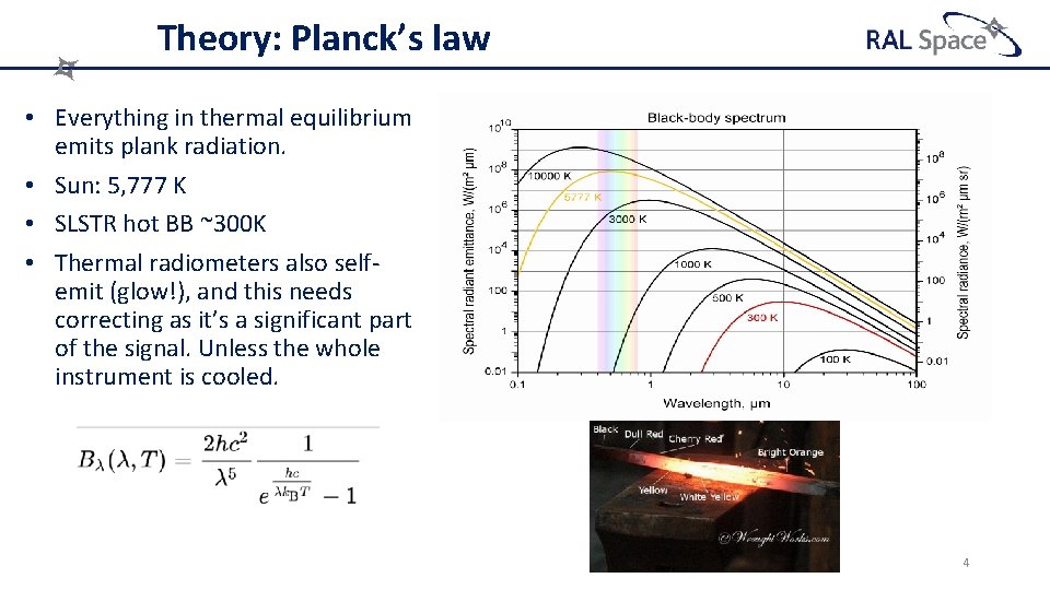 Theory: Planck’s law • Everything in thermal equilibrium emits plank radiation. • Sun: 5,