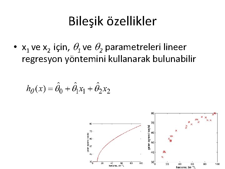 Bileşik özellikler • x 1 ve x 2 için, 1 ve 2 parametreleri lineer