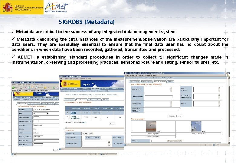 SIGROBS (Metadata) ü Metadata are critical to the success of any integrated data management