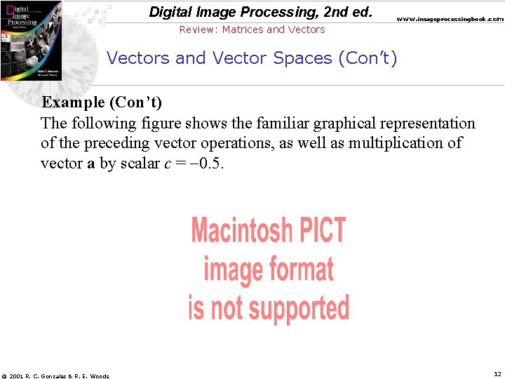 Digital Image Processing, 2 nd ed. www. imageprocessingbook. com Review: Matrices and Vectors and