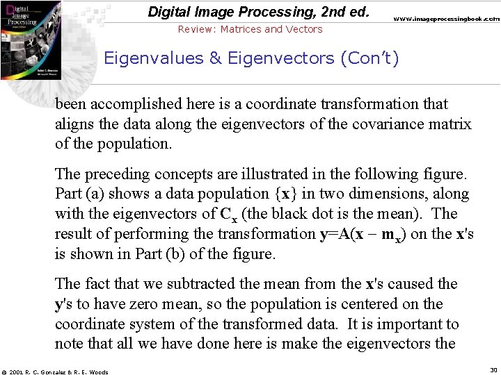 Digital Image Processing, 2 nd ed. www. imageprocessingbook. com Review: Matrices and Vectors Eigenvalues