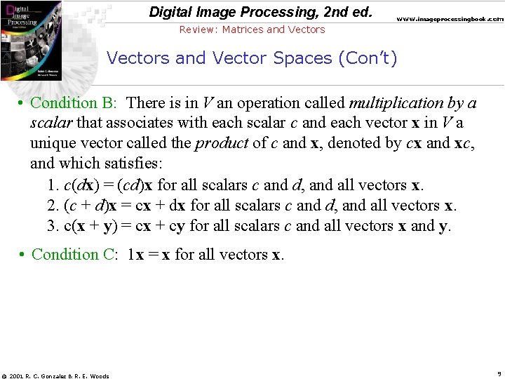 Digital Image Processing, 2 nd ed. www. imageprocessingbook. com Review: Matrices and Vectors and