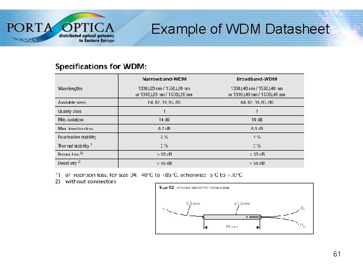 Example of WDM Datasheet 61 