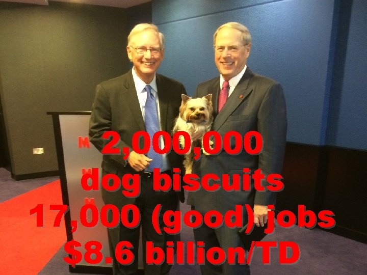 2, 000 dog biscuits 17, 000 (good) jobs $8. 6 billion/TD 