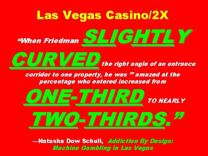 Las Vegas Casino/2 X SLIGHTLY CURVED “When Friedman the right angle of an entrance