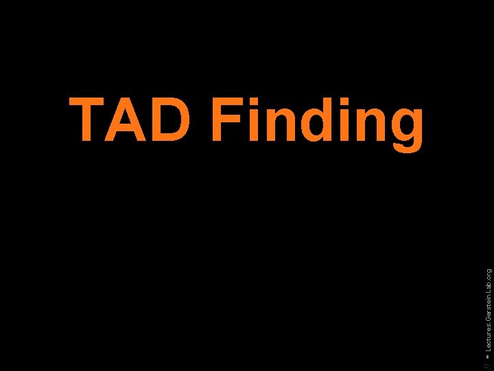 9 - Lectures. Gerstein. Lab. org TAD Finding 