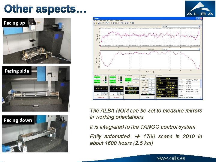 Facing up Facing side Facing down The ALBA NOM can be set to measure