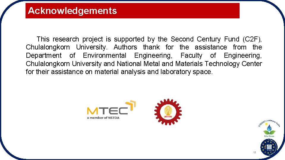 Acknowledgements This research project is supported by the Second Century Fund (C 2 F),