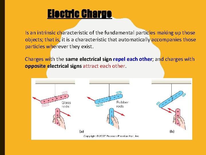 Electric Charge Is an intrinsic characteristic of the fundamental particles making up those objects;