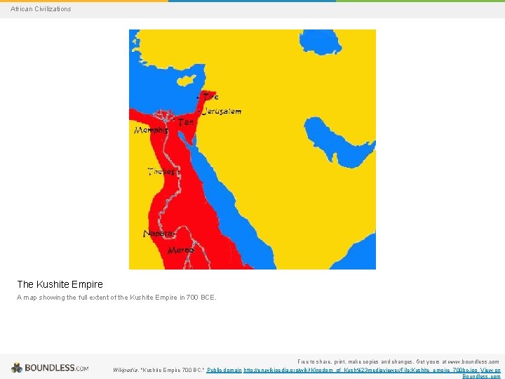 African Civilizations The Kushite Empire A map showing the full extent of the Kushite