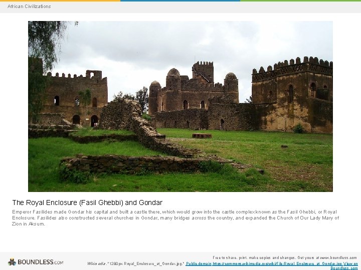 African Civilizations The Royal Enclosure (Fasil Ghebbi) and Gondar Emperor Fasilides made Gondar his