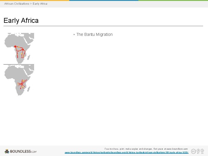 African Civilizations > Early Africa • The Bantu Migration Free to share, print, make