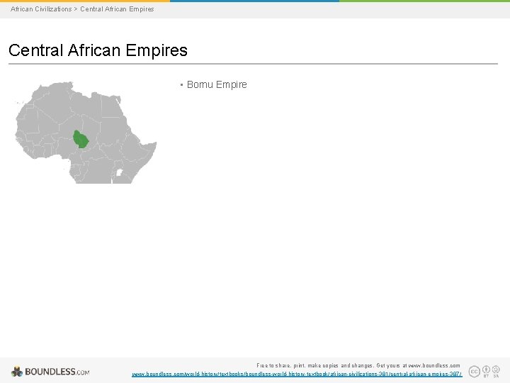 African Civilizations > Central African Empires • Bornu Empire Free to share, print, make