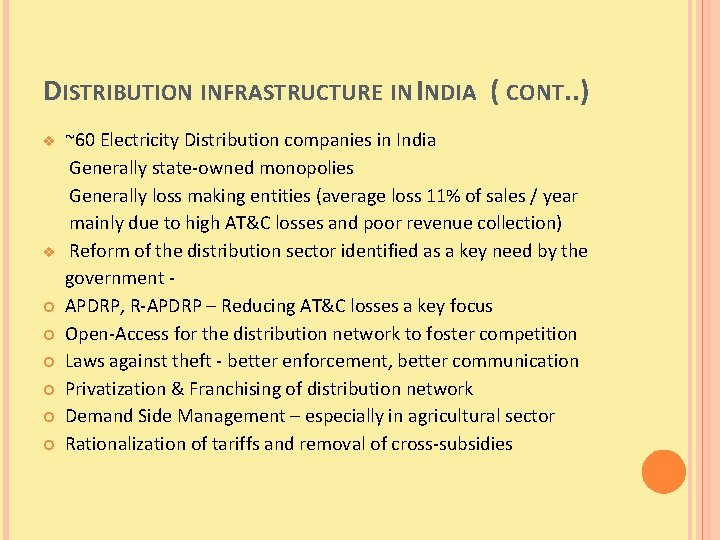 PERFORMANCE STANDARDS IN DISTRIBUTION SYSTEM EFFECTIVE DISTRIBUTION