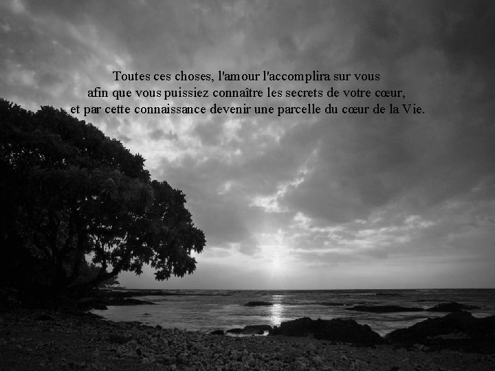 Toutes choses, l'amour l'accomplira sur vous afin que vous puissiez connaître les secrets de