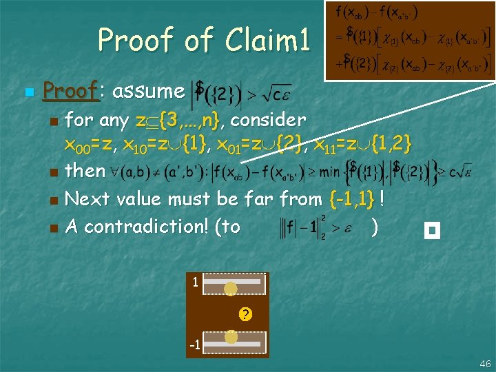 Proof of Claim 1 n Proof: assume for any z {3, …, n}, consider