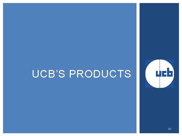 UCB’S PRODUCTS 10 