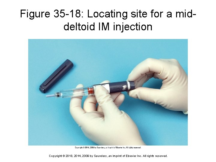 Figure 35 -18: Locating site for a middeltoid IM injection Copyright © 2018, 2014,
