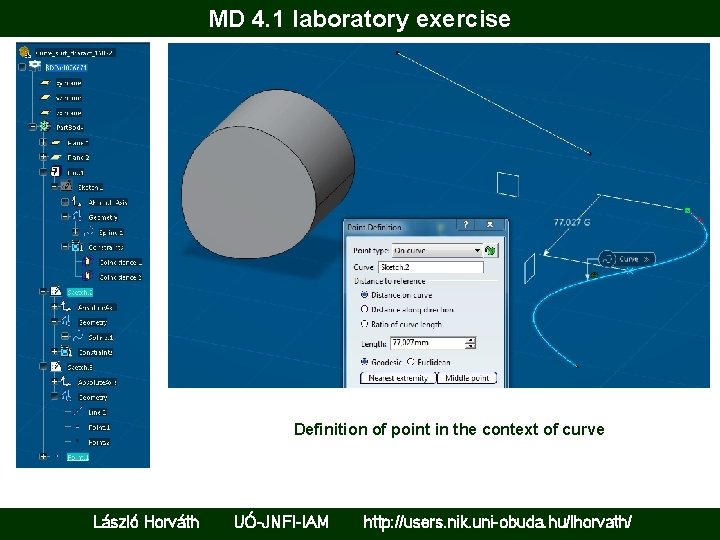 MD 4. 1 laboratory exercise Definition of point in the context of curve László