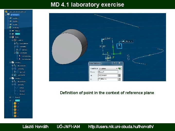 MD 4. 1 laboratory exercise Definition of point in the context of reference plane