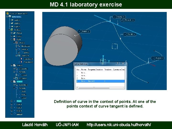 MD 4. 1 laboratory exercise Definition of curve in the context of points. At