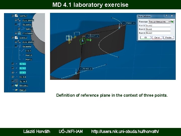 MD 4. 1 laboratory exercise Definition of reference plane in the context of three