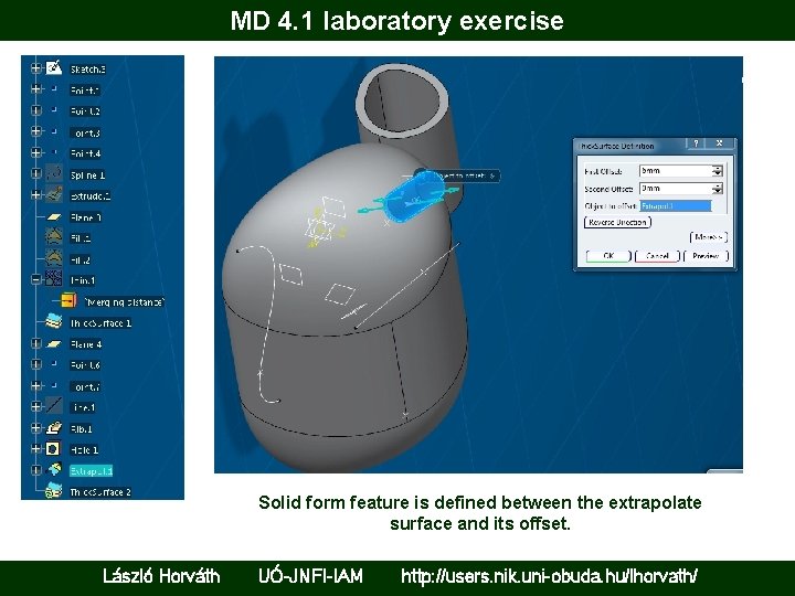 MD 4. 1 laboratory exercise Solid form feature is defined between the extrapolate surface