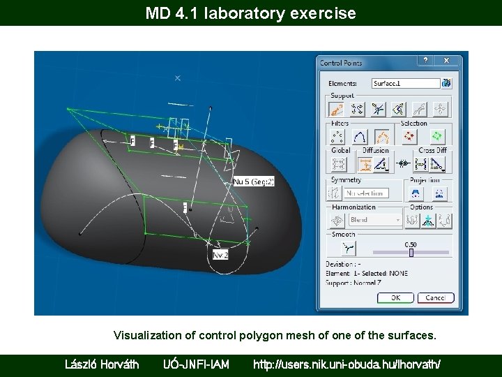 MD 4. 1 laboratory exercise Visualization of control polygon mesh of one of the