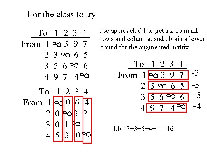 For the class to try To From 1 2 3 4 1 2 3