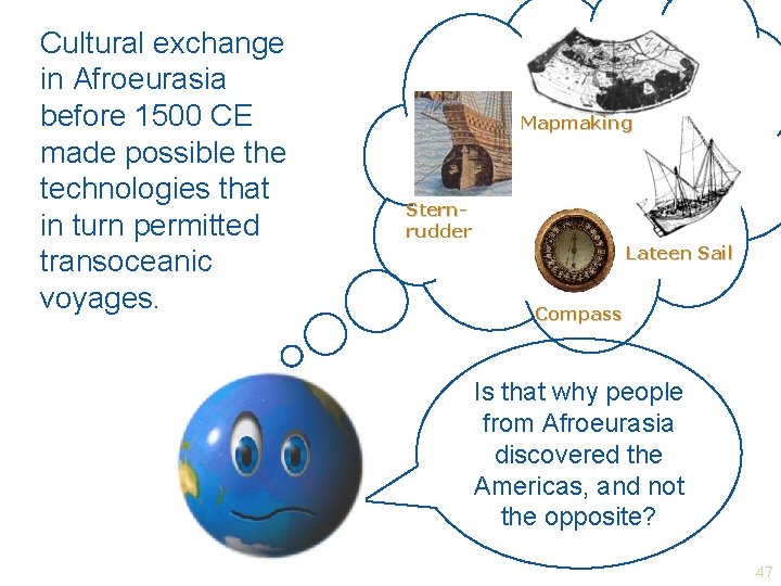 Cultural exchange in Afroeurasia before 1500 CE made possible the technologies that in turn