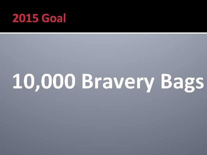2015 Goal 10, 000 Bravery Bags 