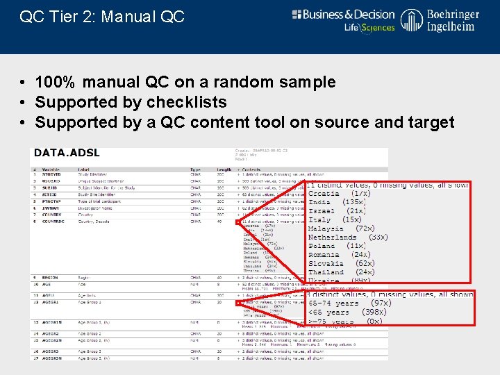 QC Tier 2: Manual QC • 100% manual QC on a random sample •