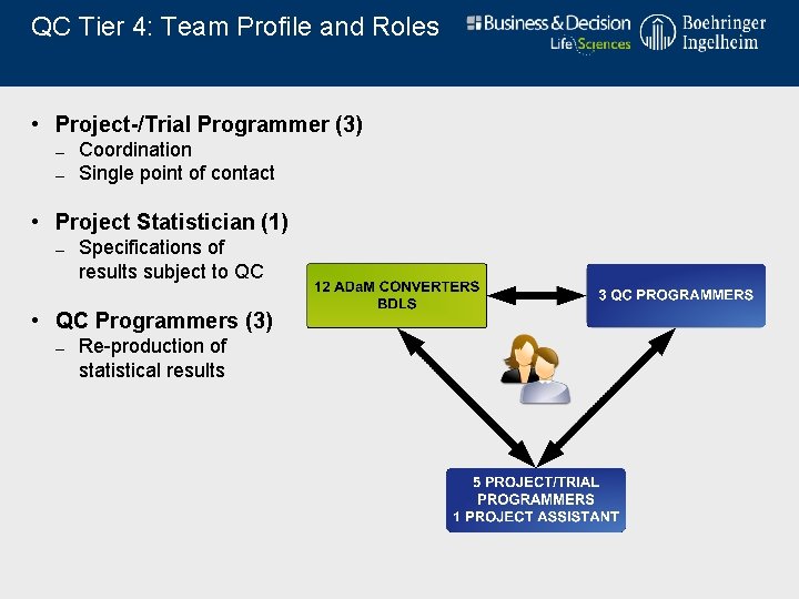 QC Tier 4: Team Profile and Roles • Project-/Trial Programmer (3) – Coordination –