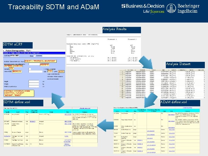 Traceability SDTM and ADa. M Analysis Results SDTM a. CRF Analysis Dataset SDTM define.