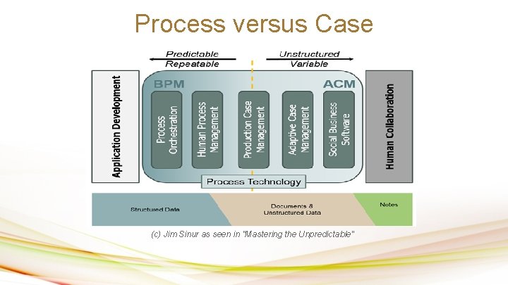 Process versus Case (c) Jim Sinur as seen in "Mastering the Unpredictable" 