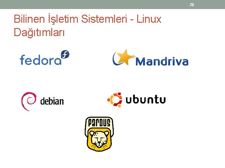 38 Bilinen İşletim Sistemleri - Linux Dağıtımları 