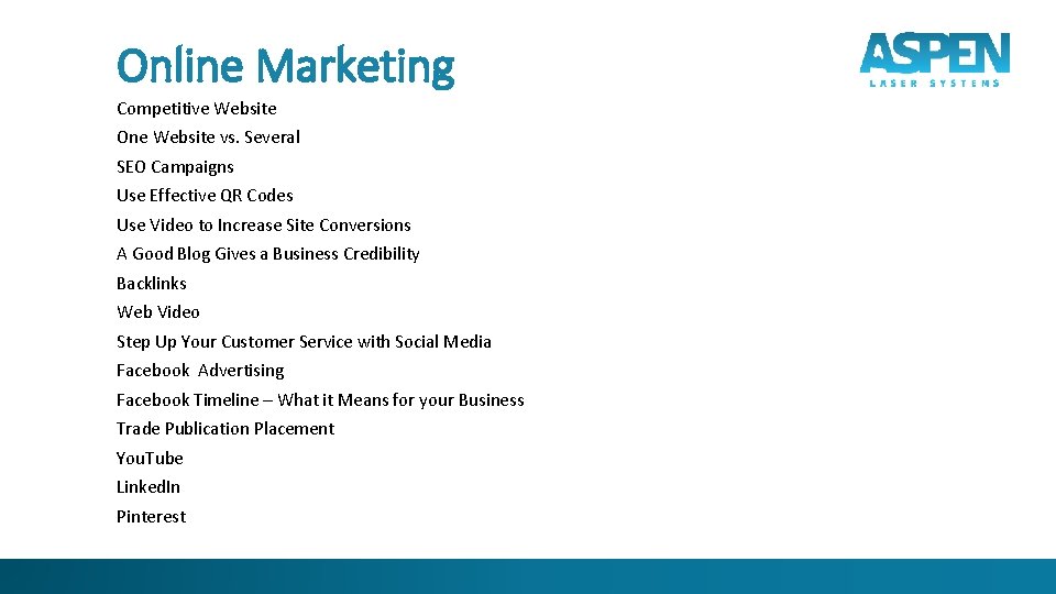 Online Marketing Competitive Website One Website vs. Several SEO Campaigns Use Effective QR Codes