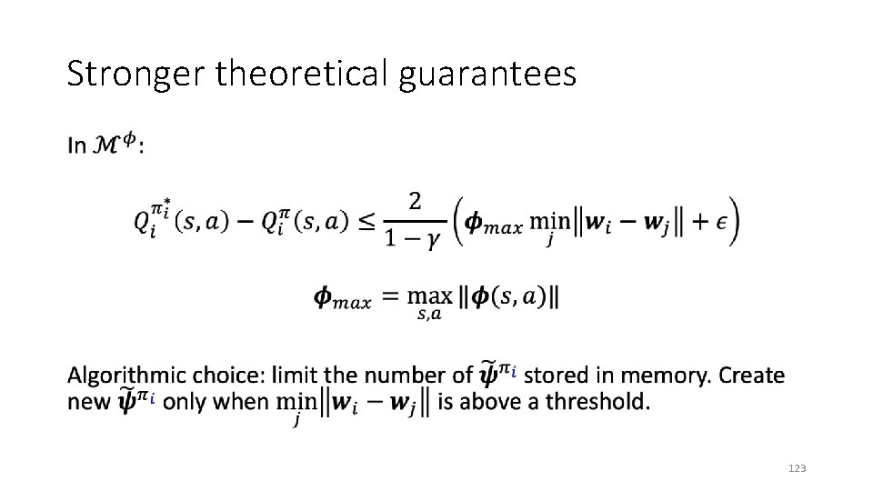 Stronger theoretical guarantees • 123 