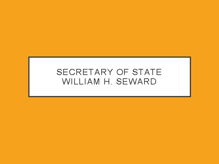 SECRETARY OF STATE WILLIAM H. SEWARD 