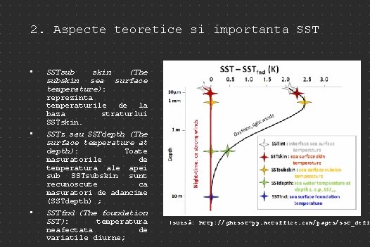 2. Aspecte teoretice si importanta SST • SSTsub skin (The subskin sea surface temperature):