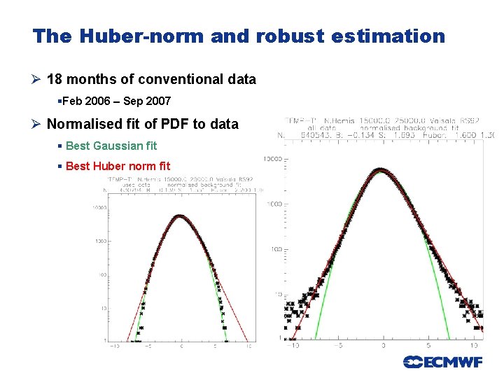 The Huber-norm and robust estimation Ø 18 months of conventional data §Feb 2006 –