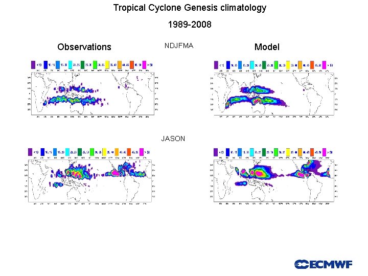 Tropical Cyclone Genesis climatology 1989 -2008 Observations Model NDJFMA JASON Slide 51 51 